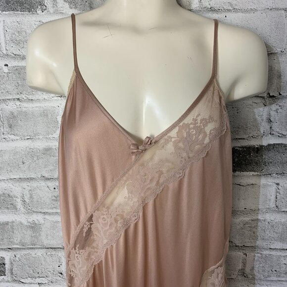 Vintage Y2K 90s Satin Sheer Lace Long Maxi Lingerie Slip Dress Nightgown - Picture 4 of 16